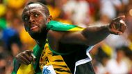 Mimo soutěž: Usain Bolt - 44,7 km/h - bez míče při světovém rekordu na 100 metrů.