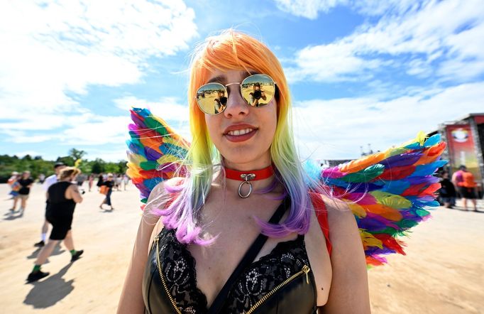 Snímek ze sobotního duhového průvodu festivalu Prague Pride.