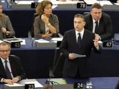 Premiér Viktor Orbán v Evropském parlamentu ve Štrasburku.