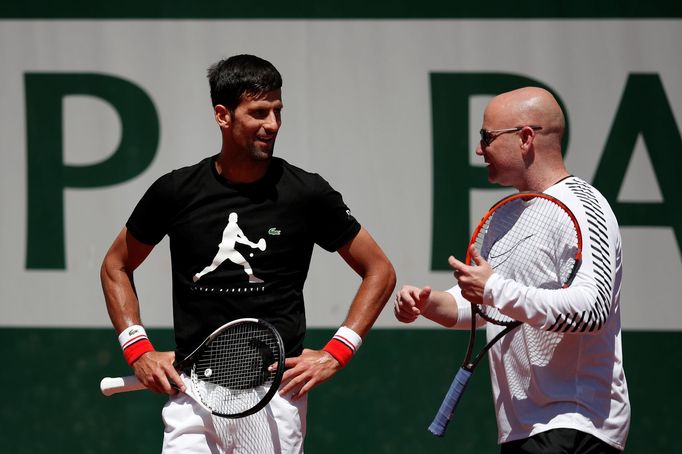 André Agassi a Novak Djokovič před French Open