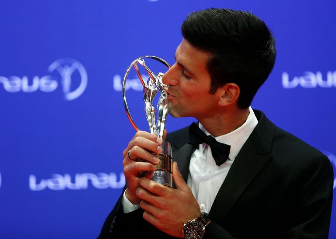 Novak Djokovič s cenou Laureus 2016