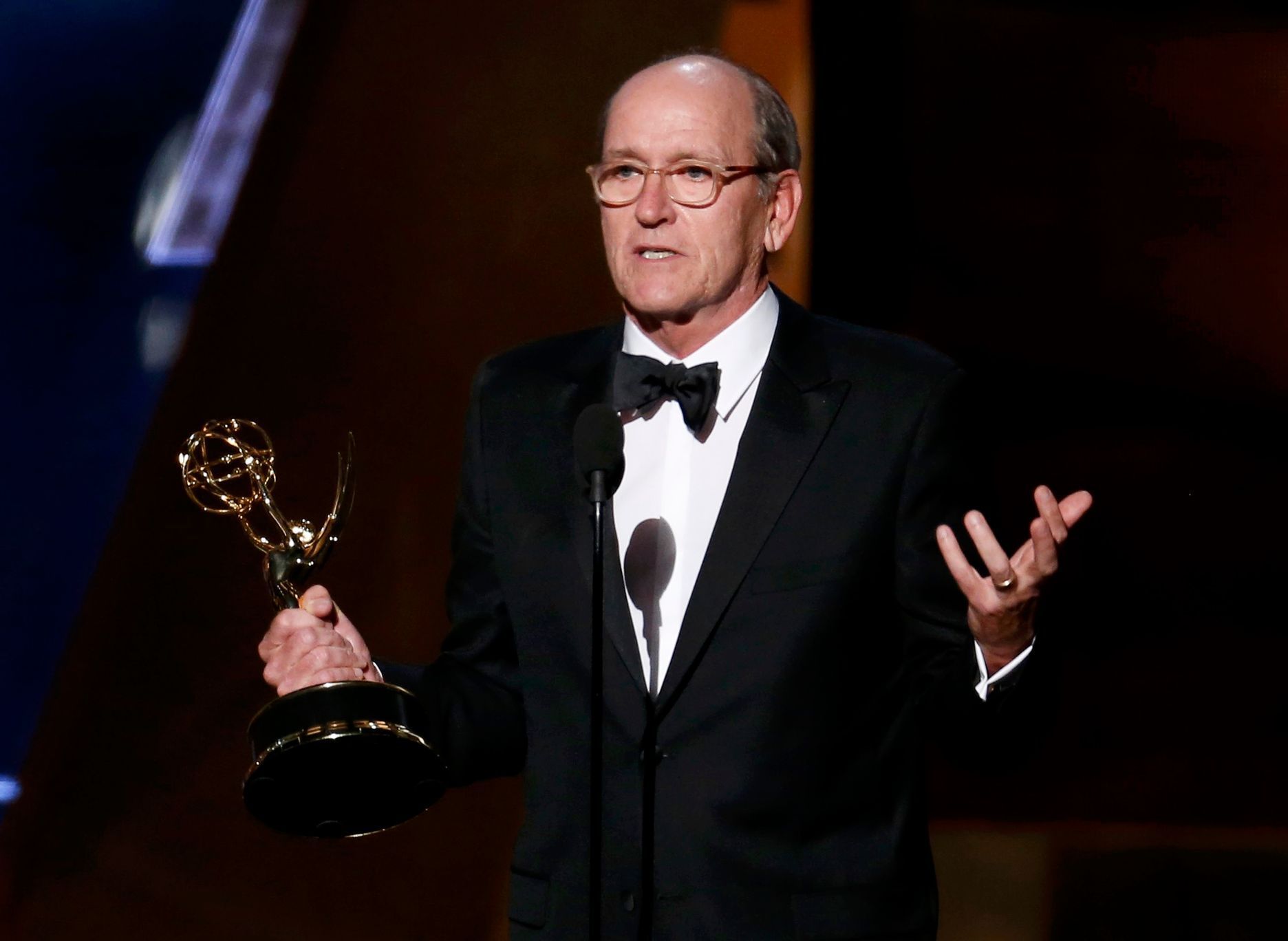 Richard Jenkins accepts the award for Outstanding Lead Actor In A Limited Series Or A Movie for his role in HBO's Olive Kitteridge&quot; at the 67th Primetime Emmy Awards in Los Angeles