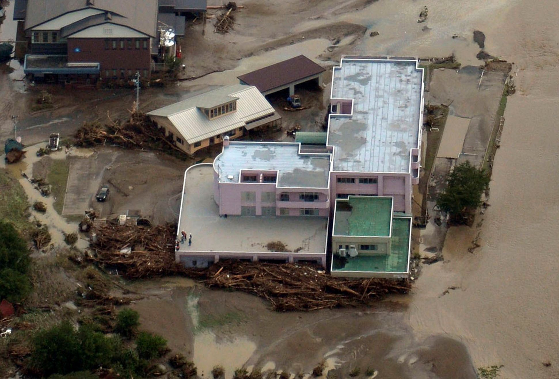 Zaplavený pečovatelský dům v japonském městě Iwaizumi