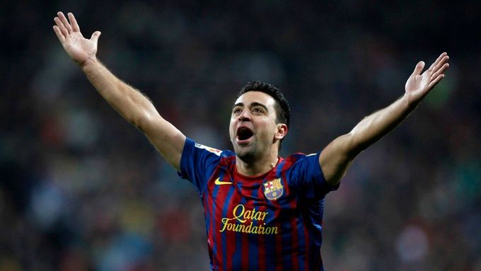 Xavi Hernández se raduje z výhry Barcelony
