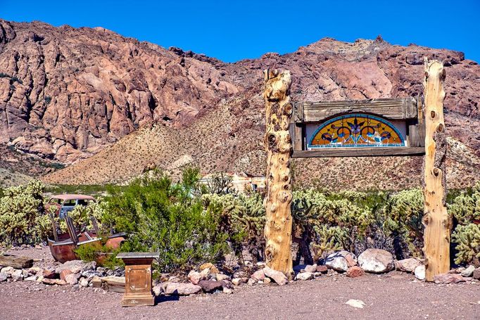 Opuštěné hornické městečko Nelson, Nevada, USA