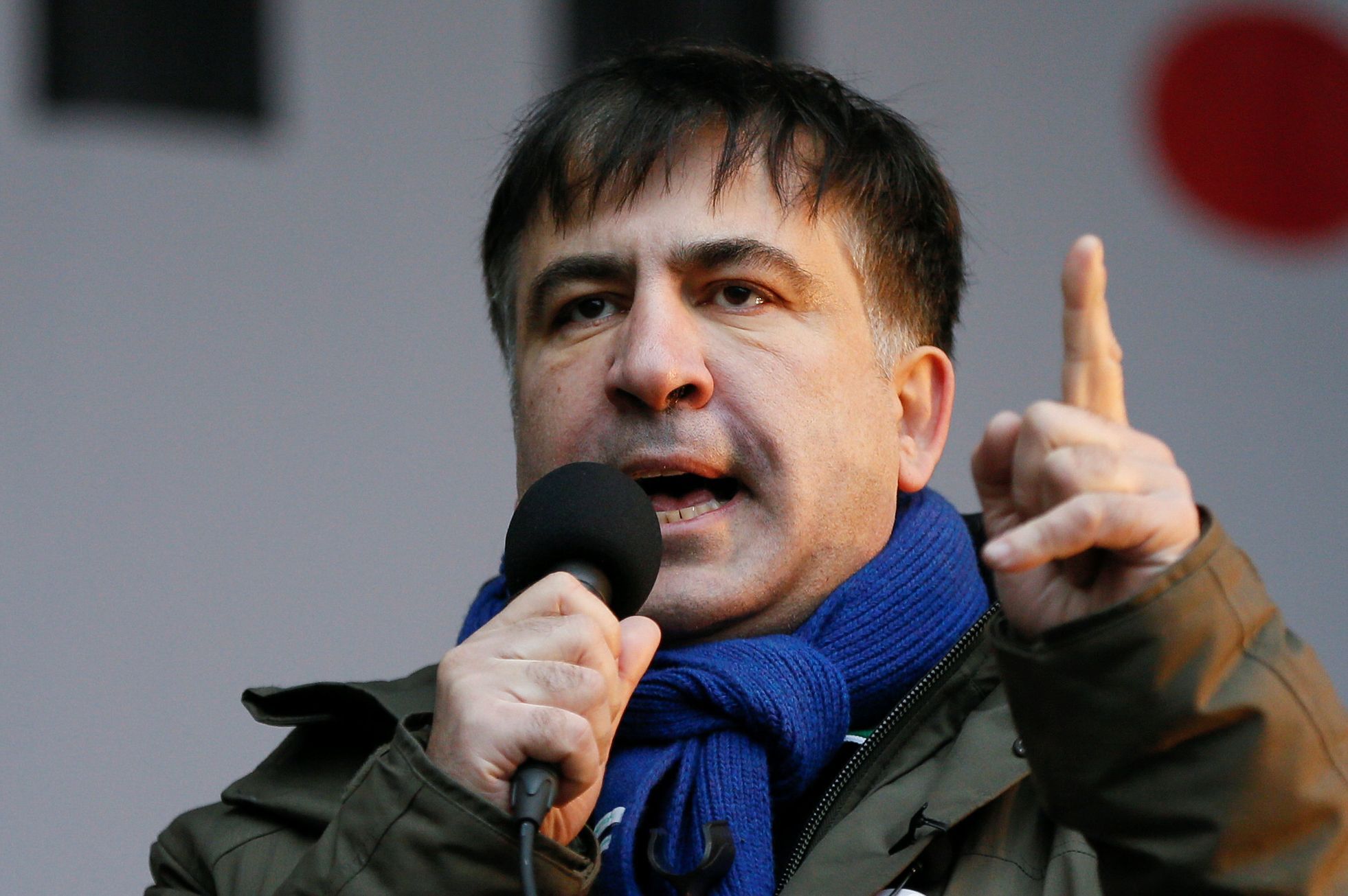 Michail Saakašvili na demonstraci v Kyjevě