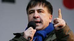 Michail Saakašvili na demonstraci v Kyjevě