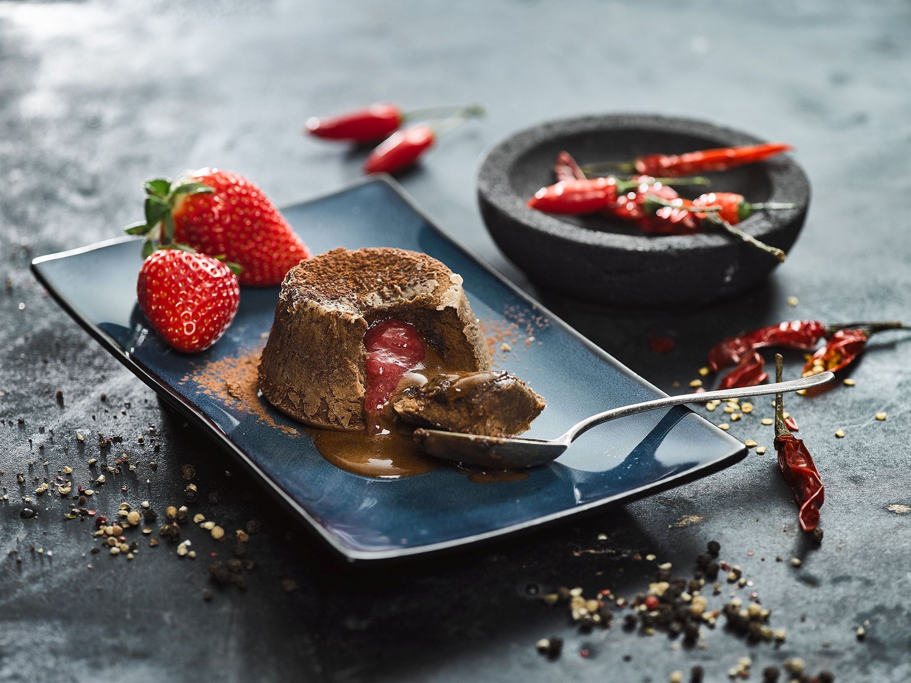 dezerty, jahody, žena