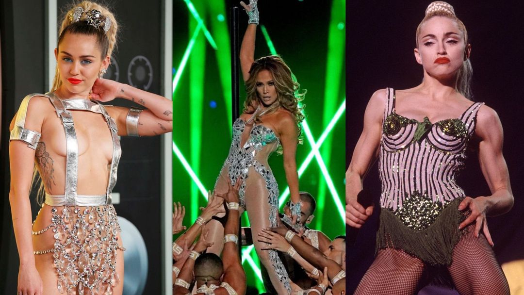 Miley Cyrusová, Jennifer Lopezová a Madonna.