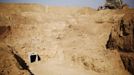 An entrance to a tunnel exposed by the Israeli military is seen near Kibbutz Ein Hashlosha, just outside the southern Gaza Strip