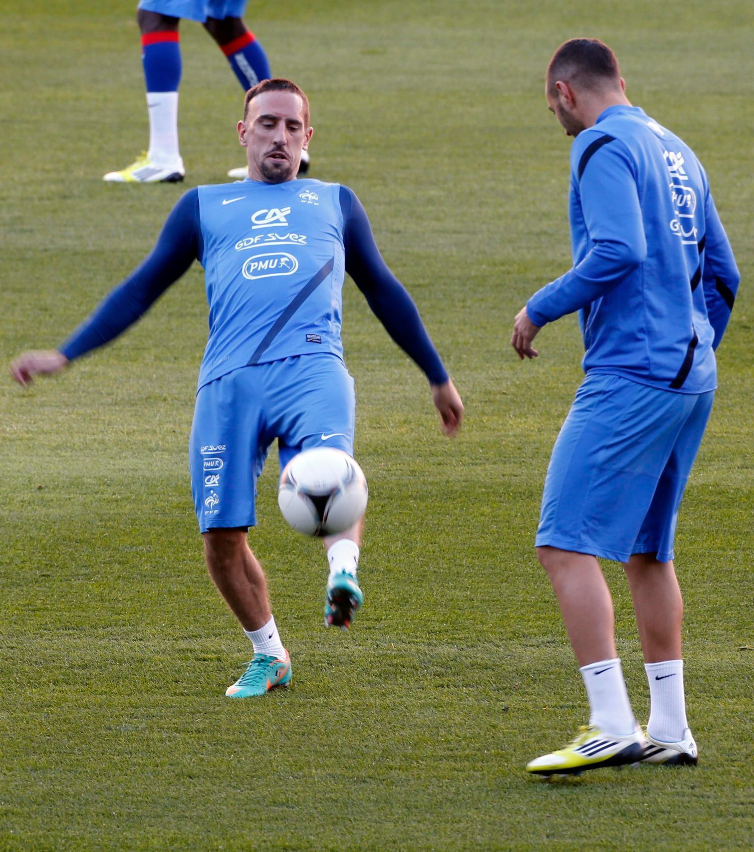 Franck Ribéry na tréninku reprezentace Francie