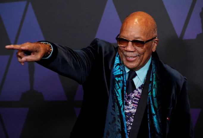 Hudebník Quincy Jones v roce 2018 na předávání cen Governors Awards.