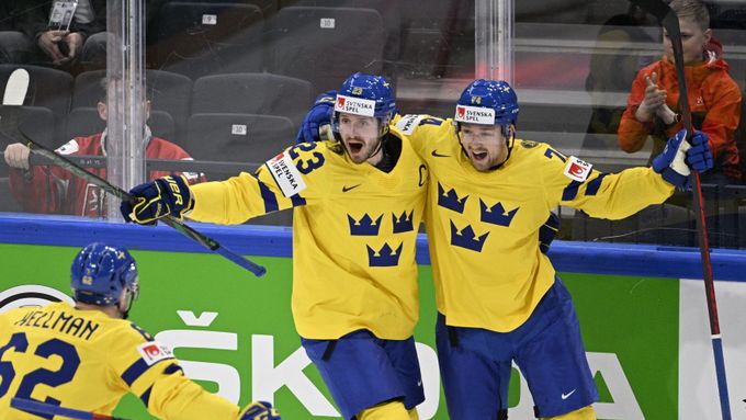 Švédská hokejová radost.