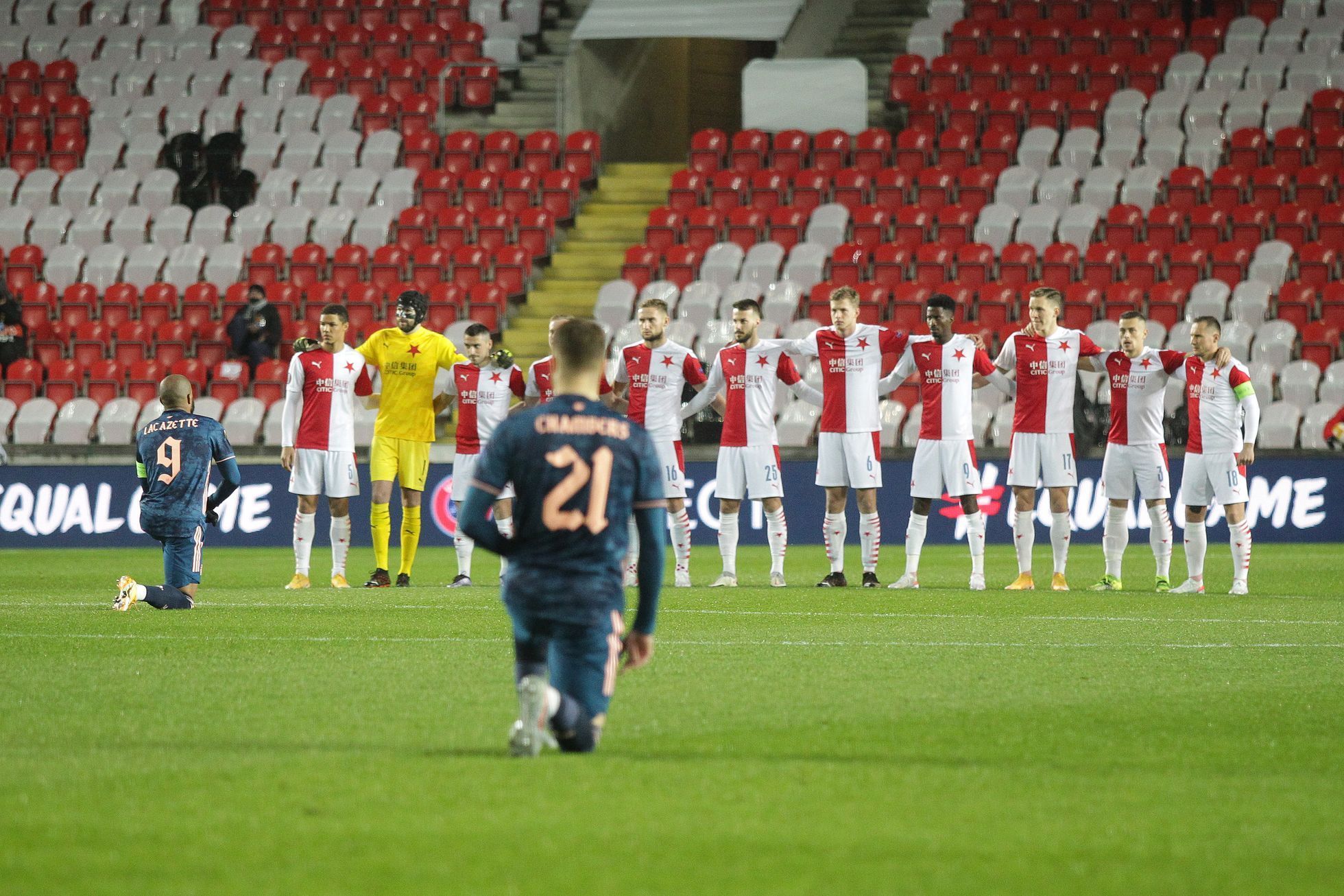 Arsenal a Slavia před odvetou čtvrtfinále Evropské ligy Slavia - Arsenal