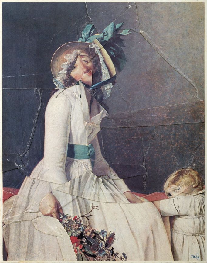 Jiří Kolář: Svátek matky, 1967, koláž, muchláž.