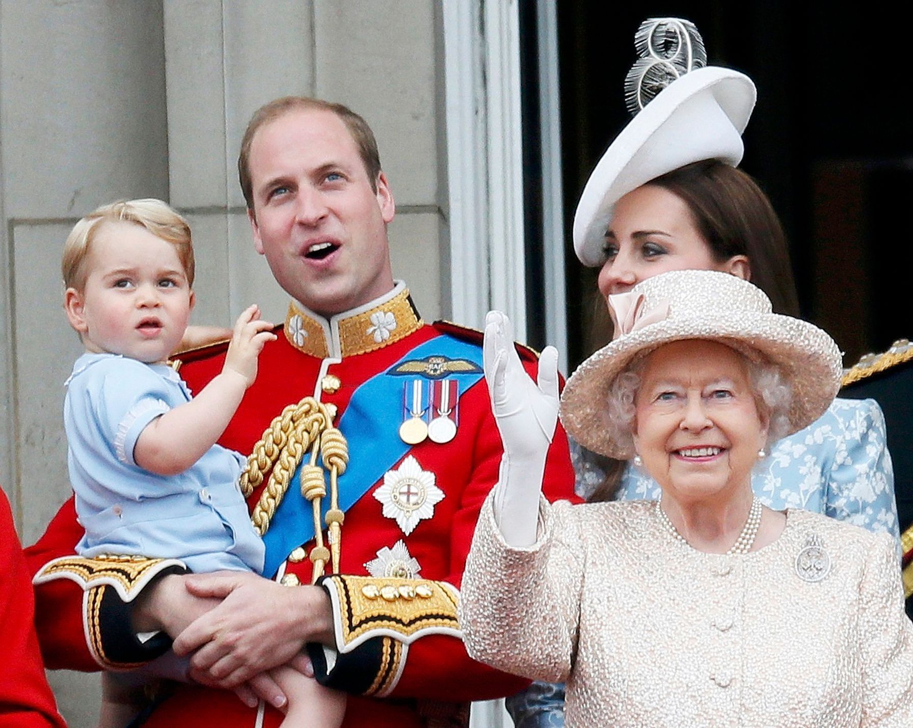 Princ Willian princ George, Catherine a Alžběta - Trooping Colour