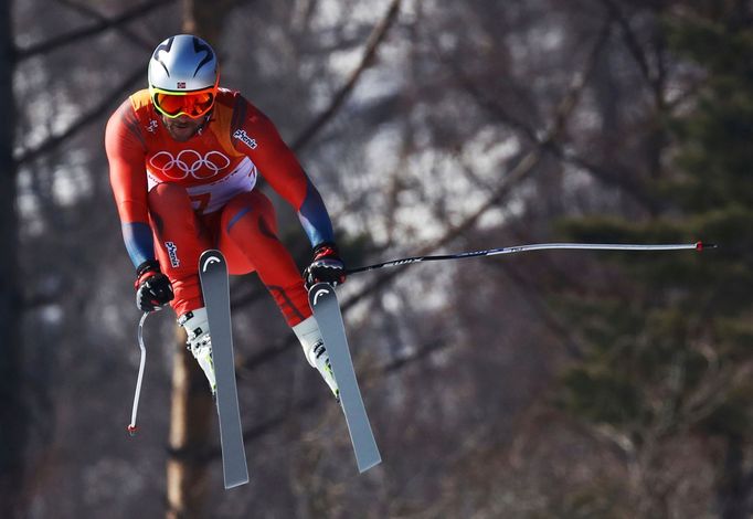 Aksel Lund Svindal ve sjezdu na ZOH 2018