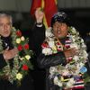 Evo Morales po návratu do Bolívie