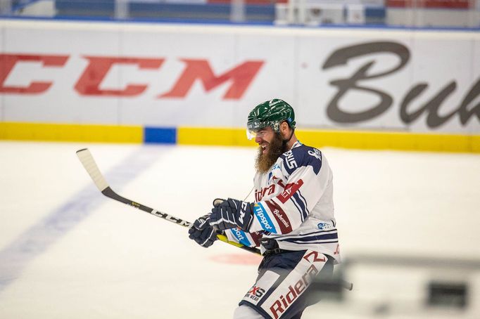 33. kolo hokejové Tipsport extraligy, Vítkovice - Třinec: Jan Výtisk se raduje ze vstřeleného gólu Vítkovic.