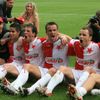 Slávistické oslavy titulu v roce 2008: Belaid, Brabec, Šenkeřík, Šmicer