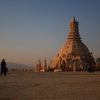 The Temple of Grace before it is burned on the last day of the Burning Man 2014 &quot;Caravansary&quot; arts and music festival in the Black Rock Desert of Nevada