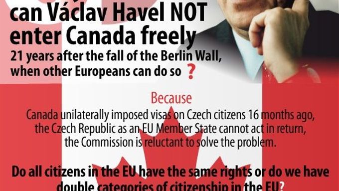 Na letáku k petici rozšiřované ve Štrasburku. Václav Havel se tam dostal, ani neví jak.