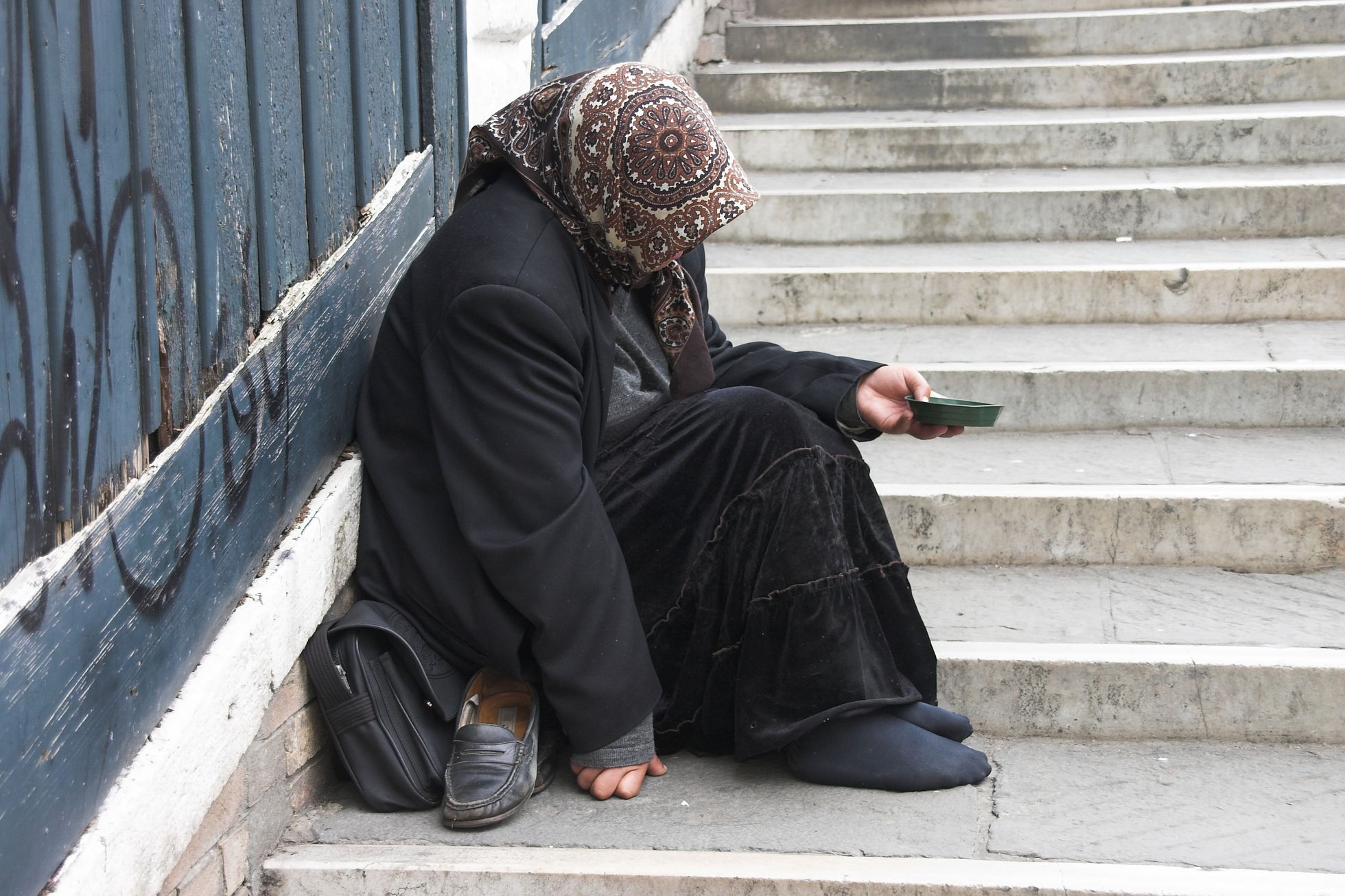 Bezdomovec, žebrák, ilustrační foto