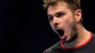 Stanislas Wawrinka se raduje po výhře nad Berdychem na Turnaji mistrů.