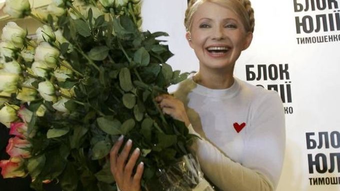 Julia Tymošenková krátce po vítězství v zářijových volbách