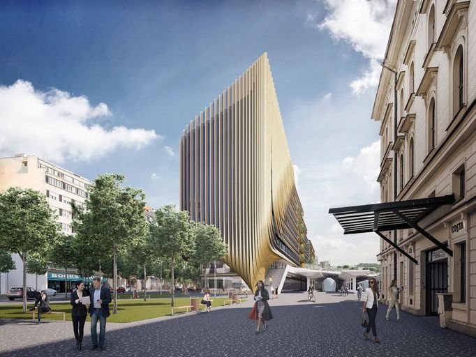 Projekt nové čtvrti na Masarykově nádraží z dílny architekty Zahy Hadid