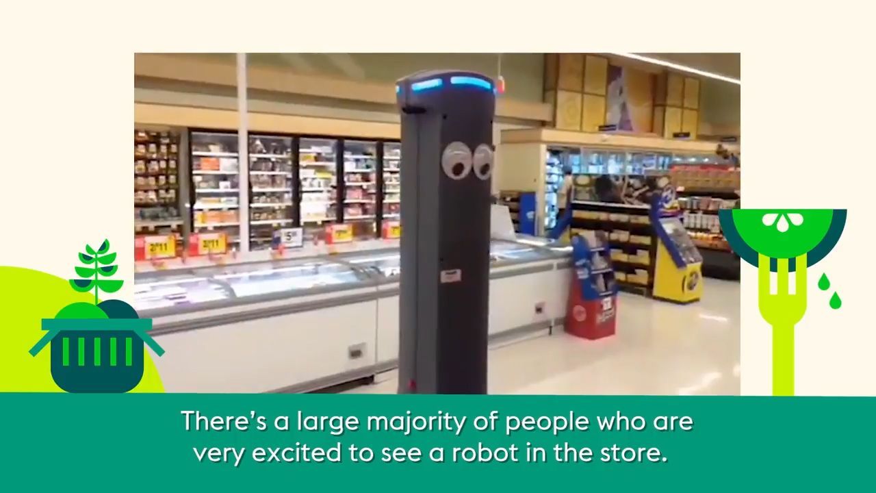 Robot Marty dohlíží, aby bylo zboží dost