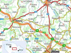 Detail of the highway with major accidents and delays