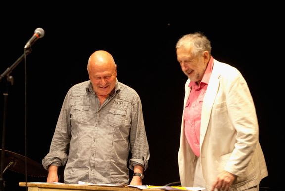 Petr Skoumal a Jan Vodňanský v květnu 2014 při posledním společném vystoupení.