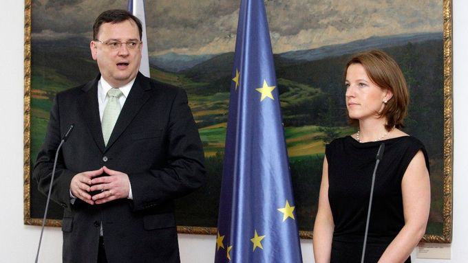 PM Petr Nečas with Deputy PM Karolína Peake