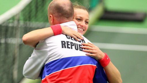 Fed Cup, ČR-Francie: Petra Kvitováa a Petr Pála