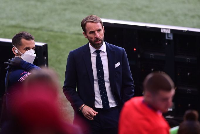 Gareth Southgate v zápase Česko - Anglie na ME 2020