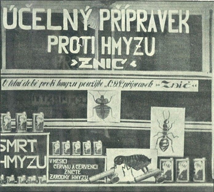 COOP 170 let - historie - privátní družstevní značka 1935, prostředek proti hmyzu Znič