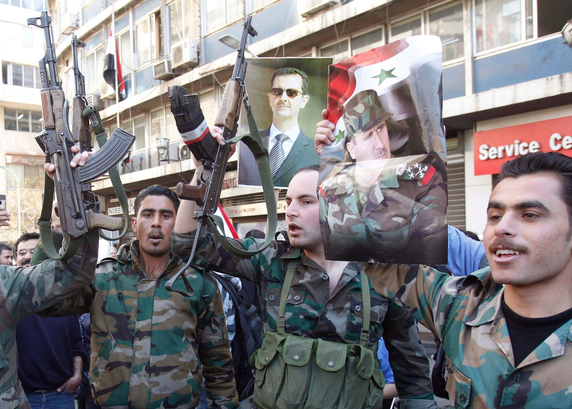 Asadovi ozbrojenci, březen 2014, Damašek
