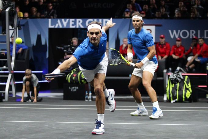 Roger Federer a Rafael Nadal na Laver Cupu 2017