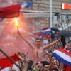 Fanoušci sledují semifinále MS 2018 Chorvatsko - Anglie v chorvatském Záhřebu