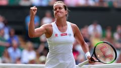 Barbora Strýcová po vítězství ve čtvrtfinále Wimbledonu 2019