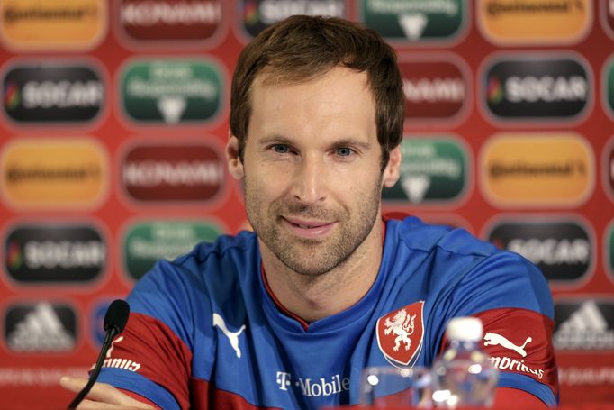 Petr Čech na TK před Lotyšskem