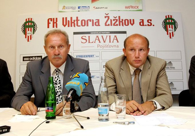 FK Viktoria Žižkov: sportovní ředitel Milan Lešický (vlevo) a prezident klubu Luděk Vinš