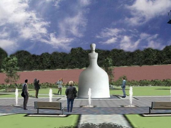 Vizualizace chystané sochy Marie Terezie v pražských Dejvicích.