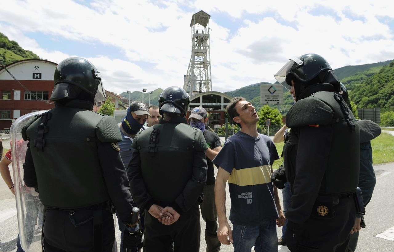 Obrazem: Protesty horníků ve Španělsku
