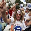 Demonstrace odborářů na Václavském náměstí v Praze