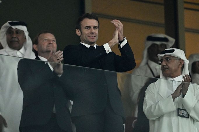 Finále MS ve fotbale 2022, Argentina - Francie: Francouzský prezident Emmanuel Macron.