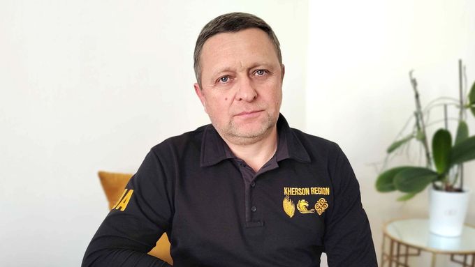 Dmytro Butrij, první náměstek gubernátora Chersonské oblasti. Praha, 18. října 2025.