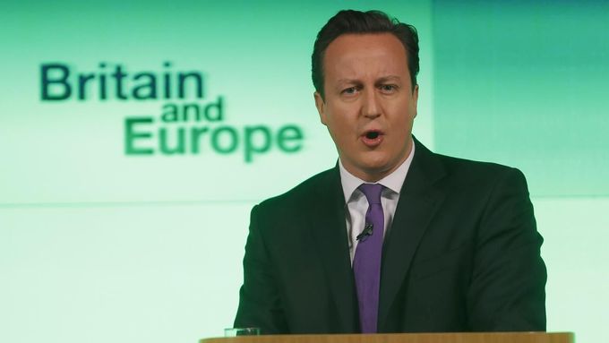 Britský premiér David Cameron v Londýně oznámil, že pokud vyhraje volby, uspořádá referendum o vystoupení Británie z EU.