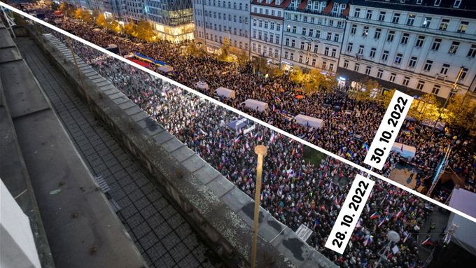 Václavské náměstí v Praze zažilo v závěru minulého týdne hned dvě velké demonstrace.
